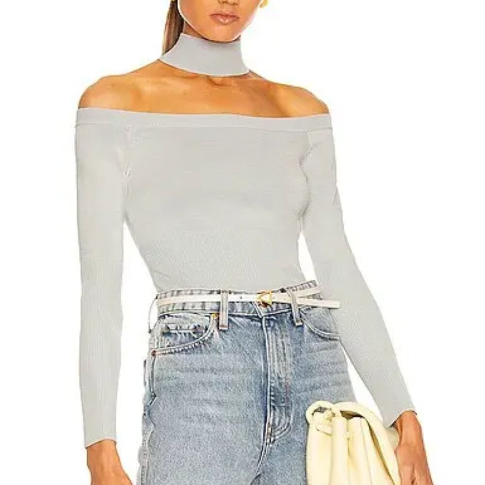 NEW!!! Jonathan Simkhai  lila cut out pullover in baby blue - tide